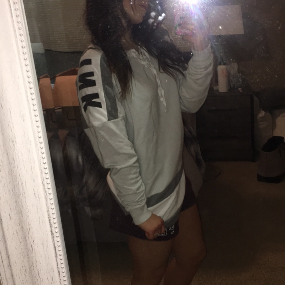 Long Sleeve Lace up Front PINK sweater